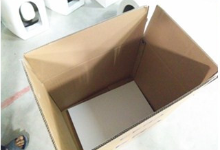 Empty export carton prepared for ceramic sanitary ware