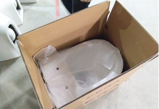 Product positioned with inner cardboard dividers